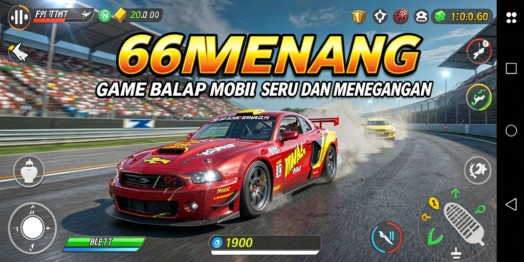 Gameplay seru dan menegangkan dalam 66MENANG saat balapan mobil.
