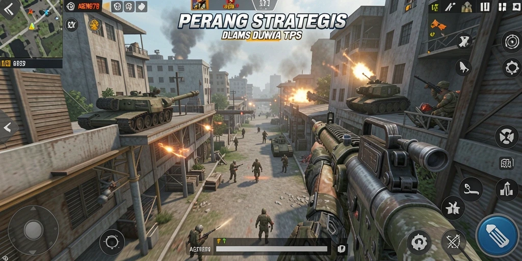 Gameplay seru AGEN878 dalam pertempuran TPS yang intens.