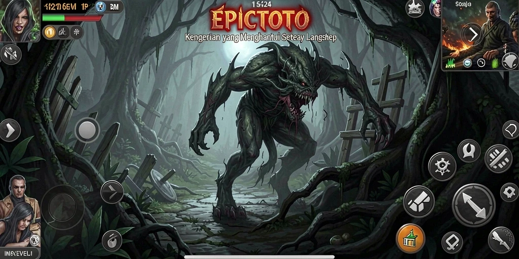 Screenshot gameplay EPICTOTO yang menampilkan suasana Horror yang mencekam.