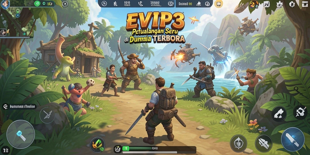 Screenshot menampilkan petualangan seru di dunia terbuka EVIP3.