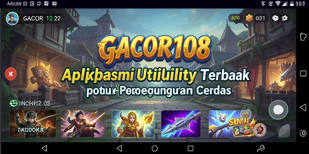 Tampilan utama aplikasi GACOR108 yang menunjukkan fitur Utility.
