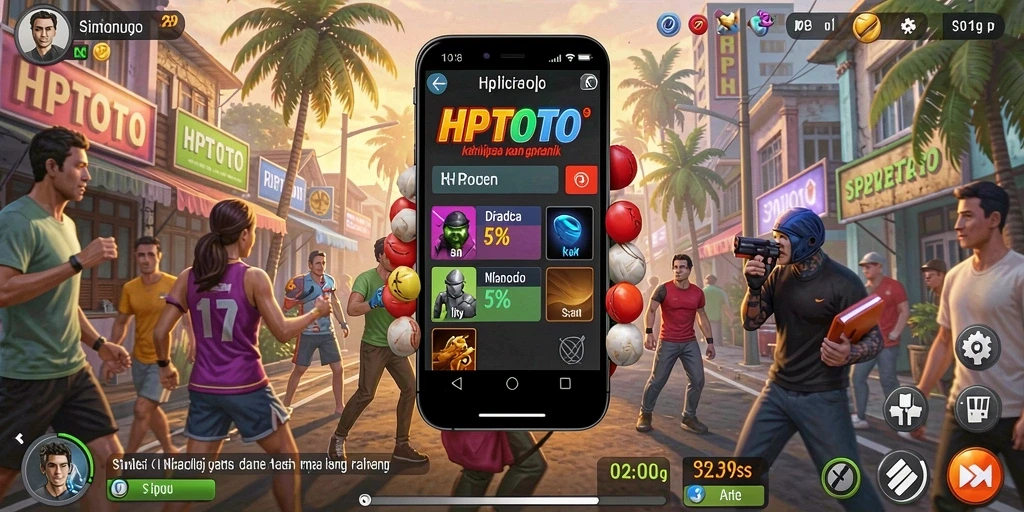 Tampilan gameplay HPTOTO menampilkan kehidupan virtual yang menarik.