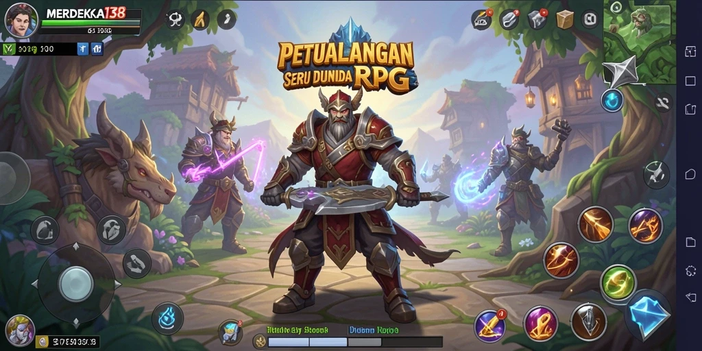 Tangkapan layar gameplay MERDEKA138 menampilkan aksi RPG yang seru.