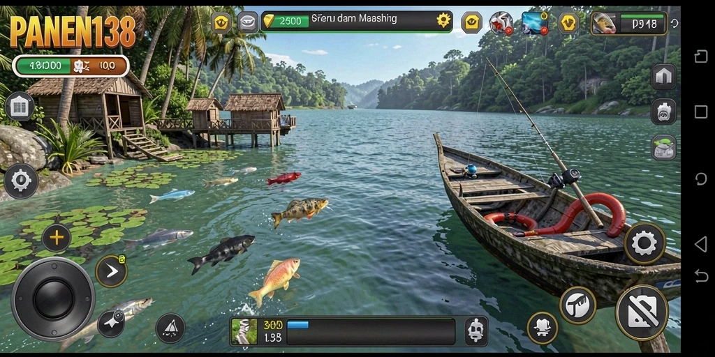 Tampilan gameplay PANEN138 dengan aksi memancing yang seru.