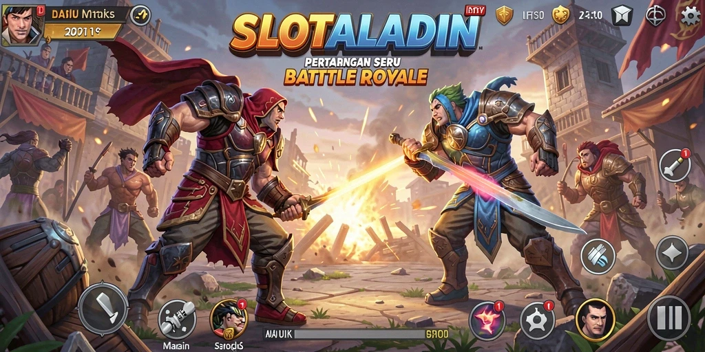 Gameplay seru dalam pertempuran Battle Royale di SLOTALADIN.