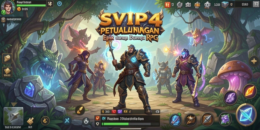 Tampilan menarik dari gameplay RPG di SVIP4 dengan pertarungan seru.