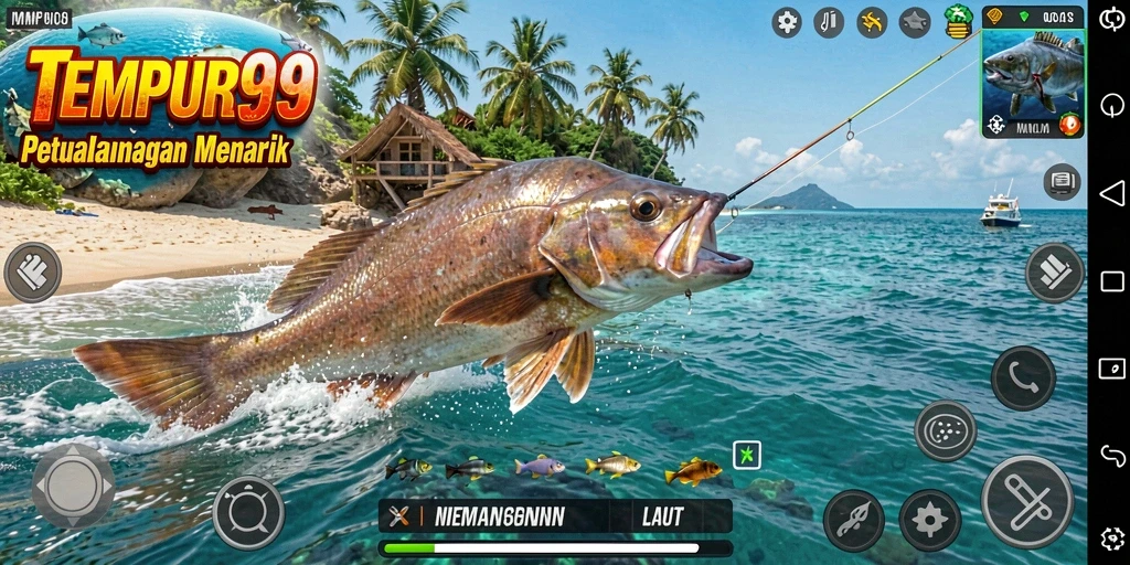 Tangkapan ikan besar dalam gameplay TEMPUR99 yang seru.