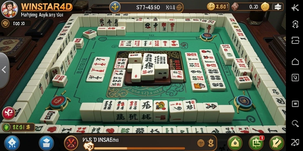 Tampilan gameplay <strong>WINSTAR4D</strong> dengan grafis Mahjong yang memukau.